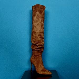 🆕️🍁🌻 JEFFREY CAMPBELL Pilla Scrunched Boots in Brown Suede // (NWT)